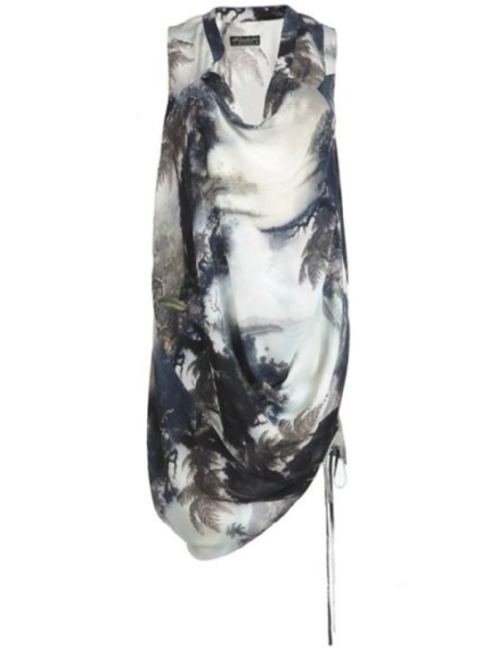 Allsaints Nirvana SilkDress - Blue/Black/White